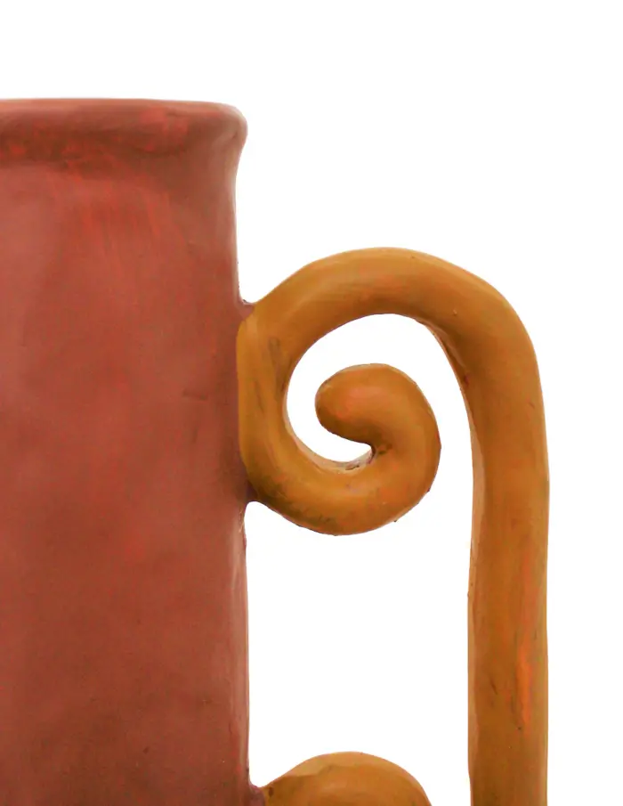 Jarrón de terracota con agarraderas marrón de 17x10.5x25.5cm - Image 3