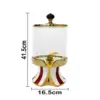Despachador de porcelana y vidrio rojo con blanco y dorado de 16.5x16.5x39cm - Image 3
