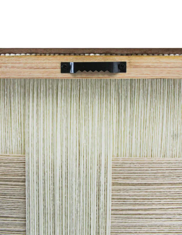 Cuadro de hilo blanco con beige diseño cruzado de 50x70x3.5cm - Image 3