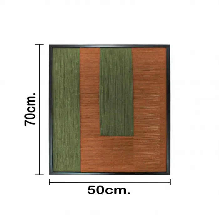 Cuadro de hilo café con verde de 50x70x2.8cm - Image 3
