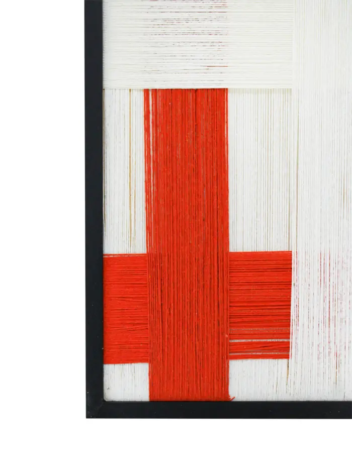 Cuadro de hilo beige con naranja de 50x70x2.5cm - Image 2