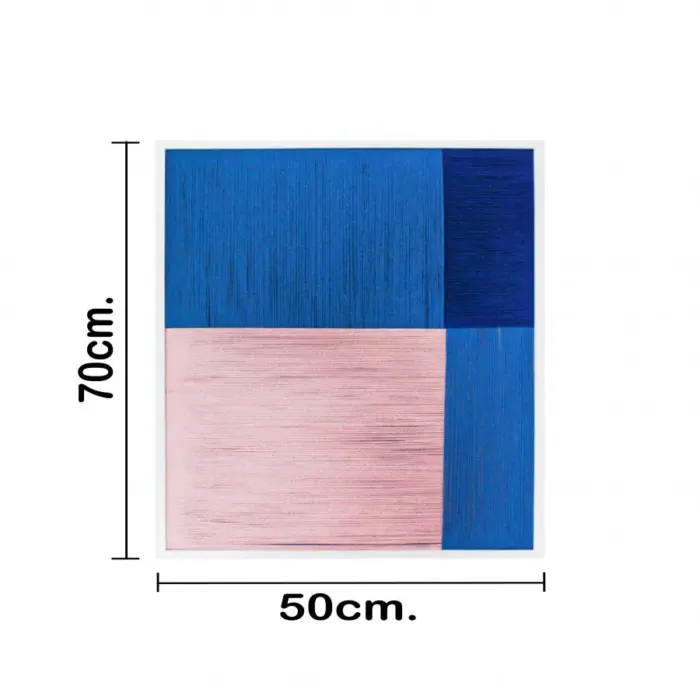 Cuadrado de hilo azul con rosa y negro de 50x70x2.5cm - Image 4