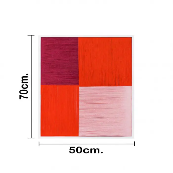 Cuadrado de hilo naranja con rosa claro y rosa oscuro de 50x70x2.5cm - Image 2
