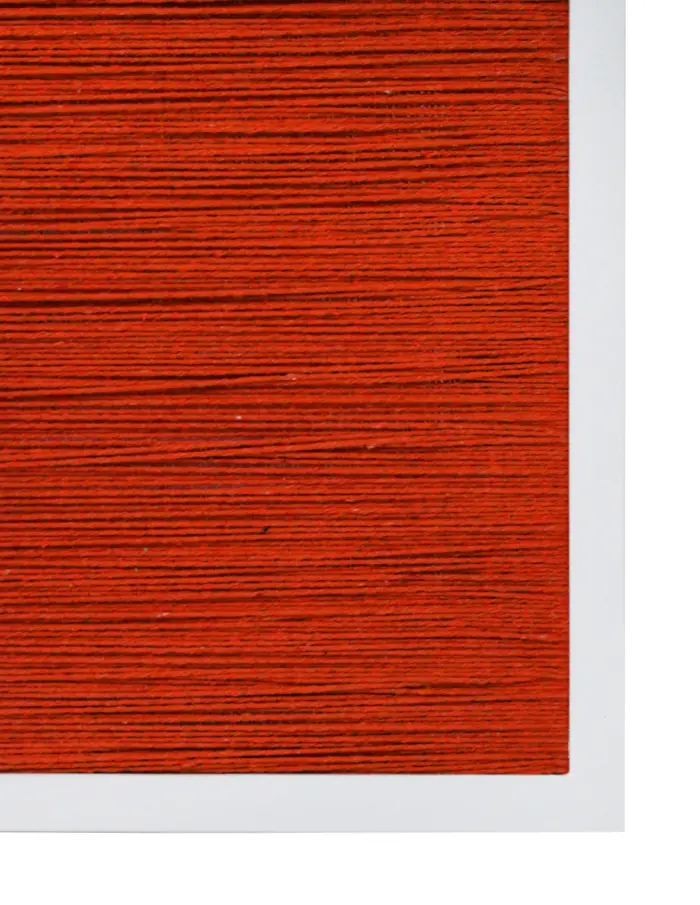 Cuadro de hilo beige con naranja y rosa de 50x70x2.5cm - Image 2