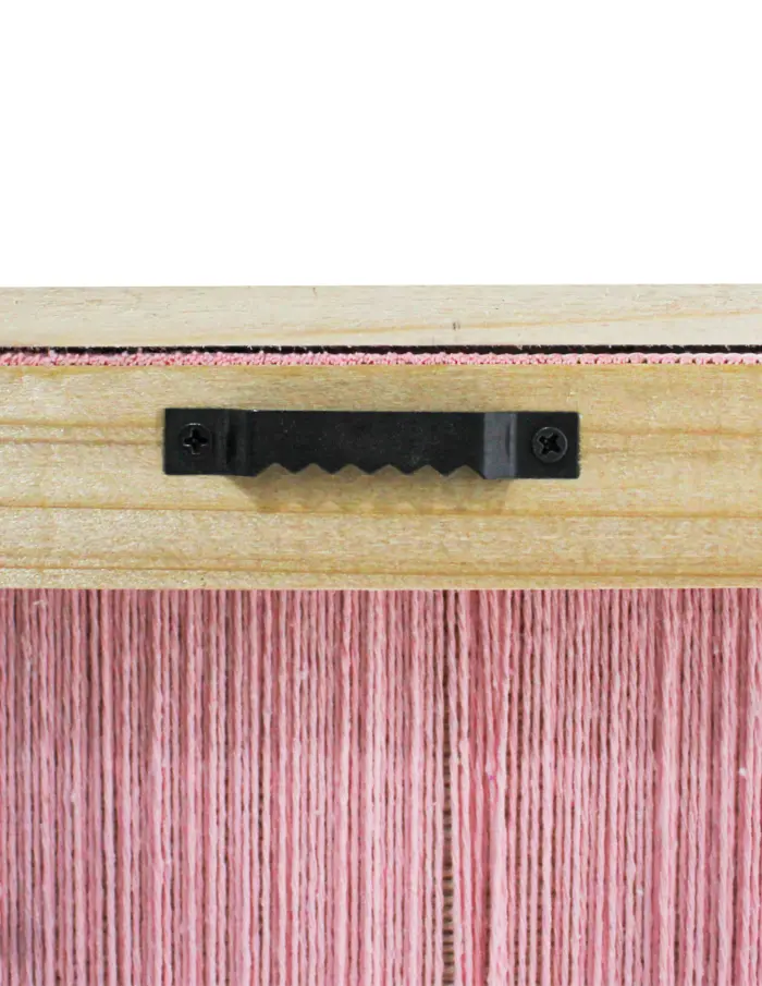 Cuadro de hilo beige con naranja y rosa de 50x70x2.5cm - Image 3