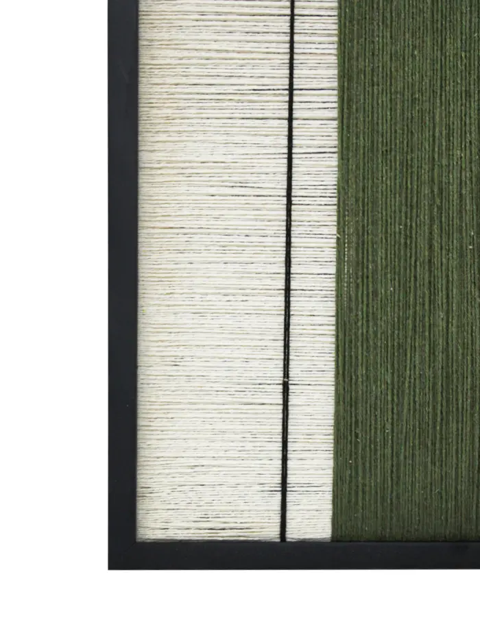 Cuadro de hilo beige con verde café y azul de 50x70x2.5cm - Image 2