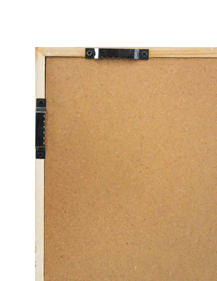 Cuadro de hilo beige con líneas café de 60x60x3cm - Image 3