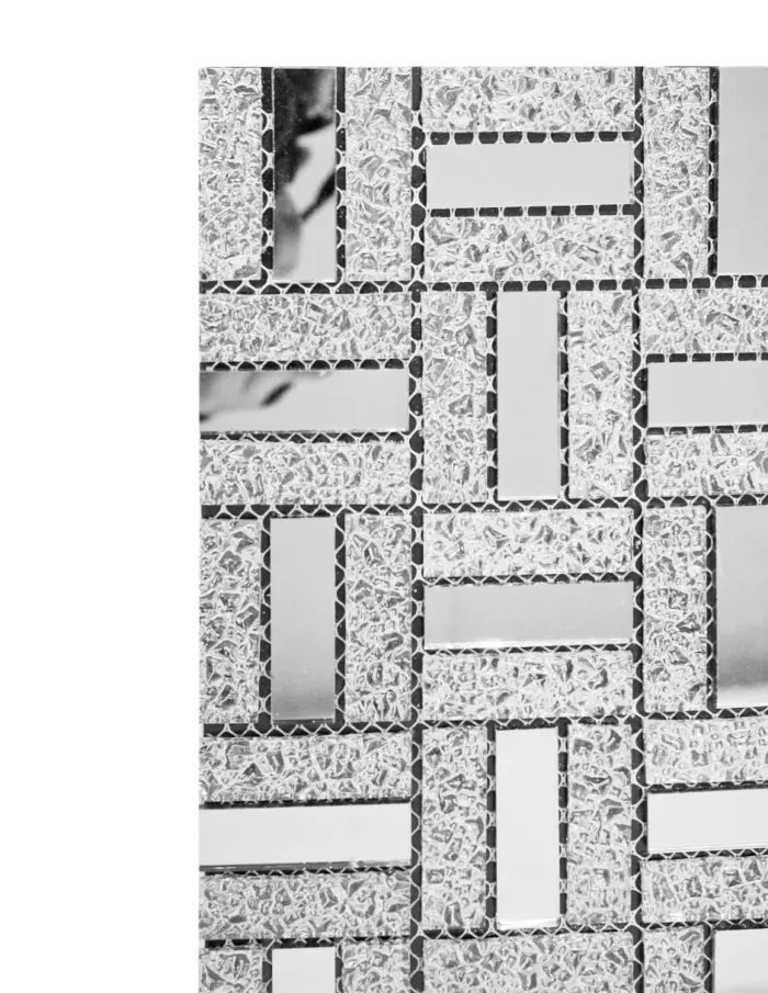 Adhesivo de pared diseño espejos plateado de 30x30x1cm - Image 2