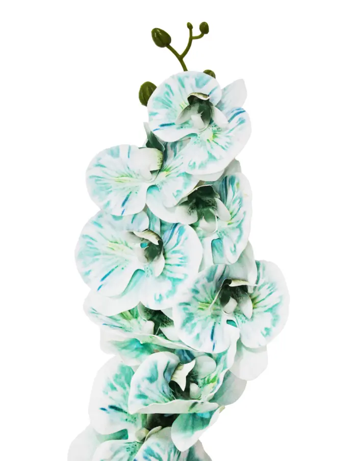 Vara de orquídea artificial azul pastel jaspeada de 15x91x0.1cm - Image 2