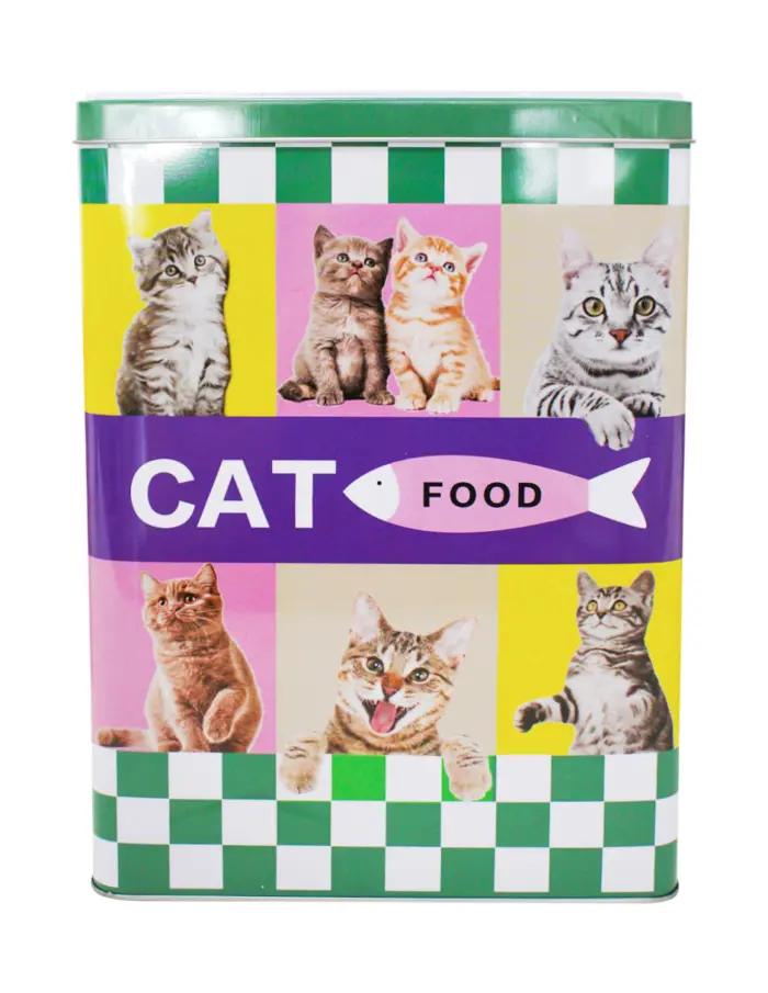 Caja de metal estampado gatos y perros de 10x18x25.5cm - Image 2