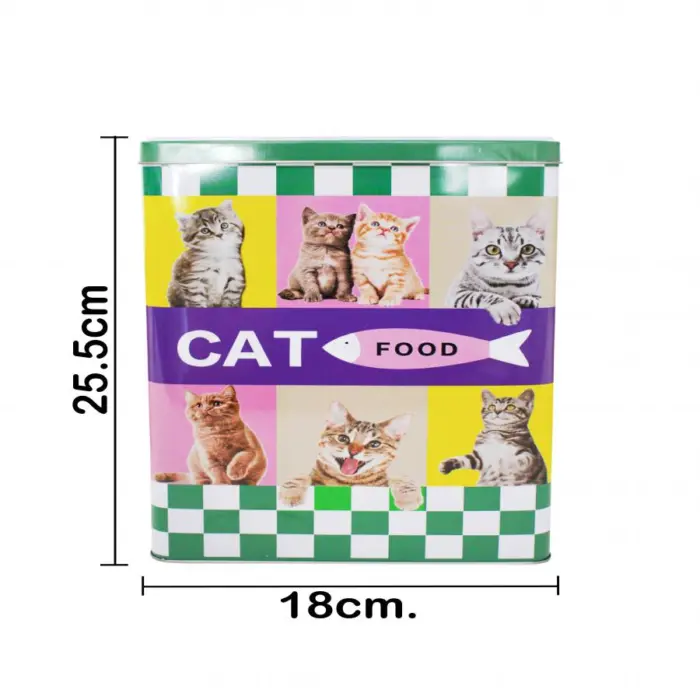 Caja de metal estampado gatos y perros de 10x18x25.5cm - Image 4