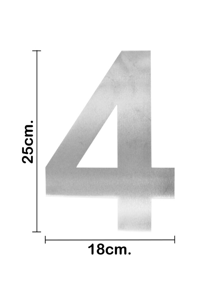 Número 4 decorativo de acero de 25cm - Image 3