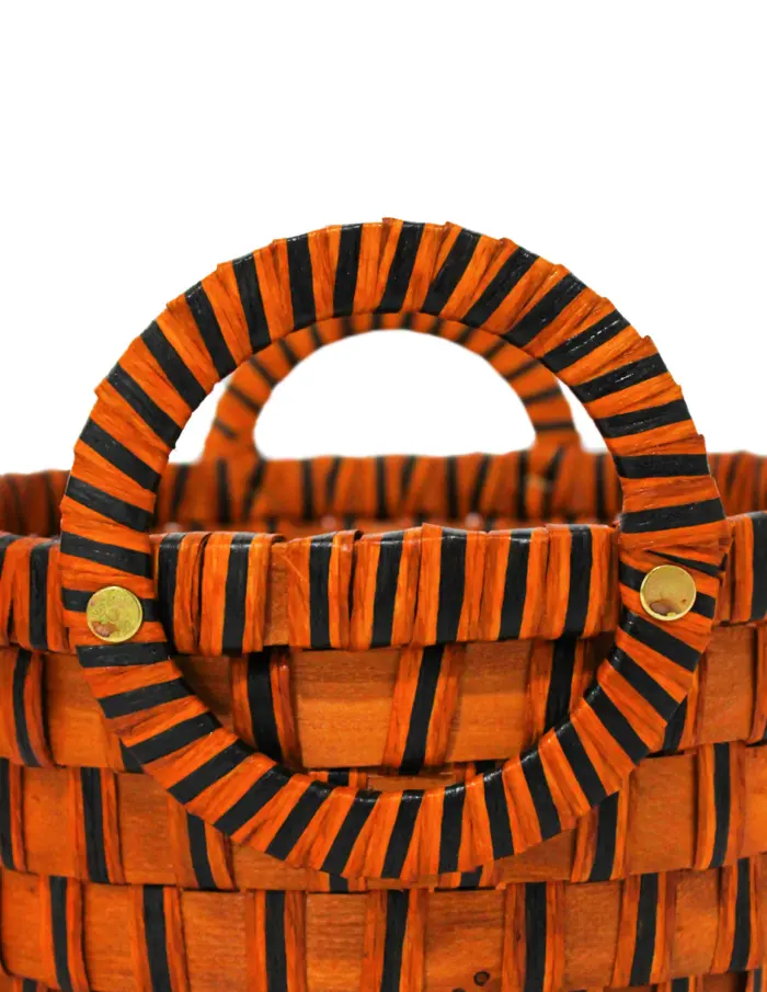 Juego de 3 cestas de madera ovalada con asa de color marrón de 31x39x22cm - Image 3