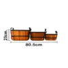 Juego de 3 cestas de madera rectangular de cuero sintético con asa de color marrón de 26x33x24cm - Image 4