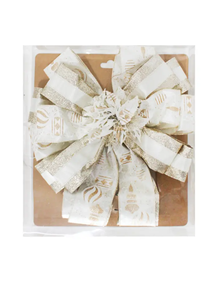 Moño de satin dorado con beige de 30x115x8cm - Image 2