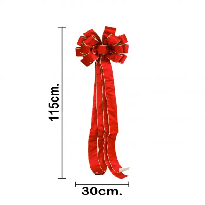 Moño de terciopelo diseño rojo de 30x115x8cm - Image 2