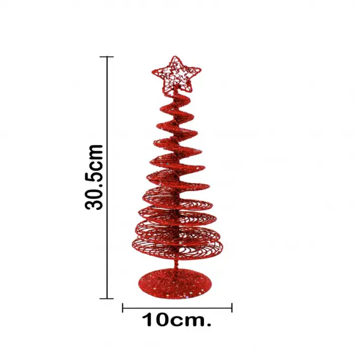 Mini árbol espiral rojo diamantado - Image 3