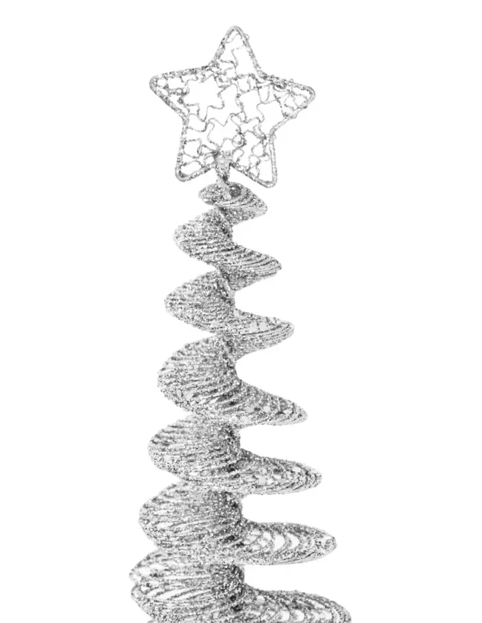 Mini árbol espiral plateado diamantado - Image 2