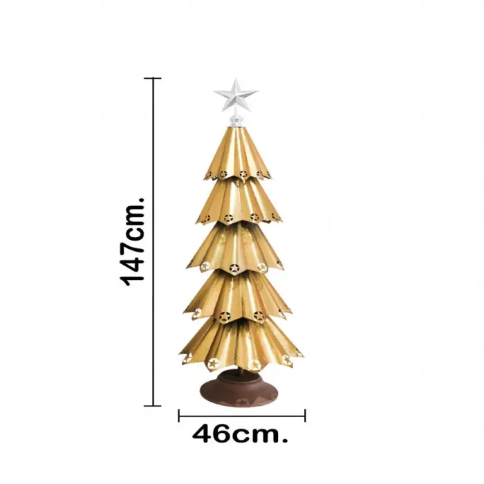 Árbol de metal dorado de 47x47x150cm - Image 3