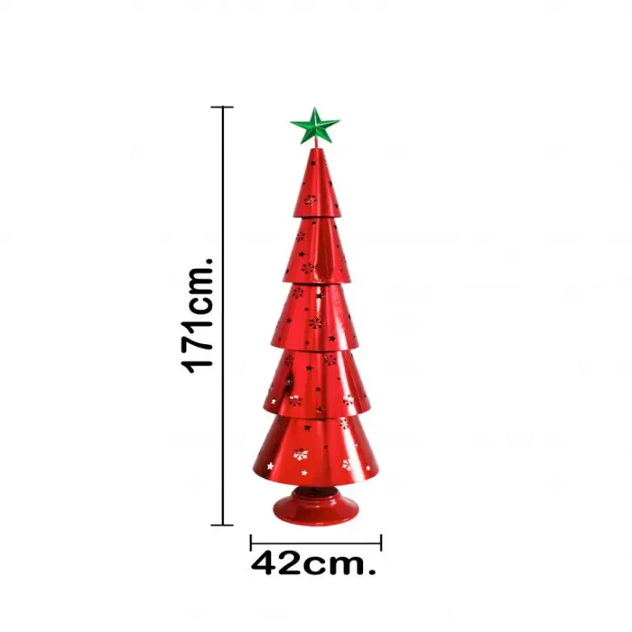 Árbol de metal rojo de 42x172cm - Image 4