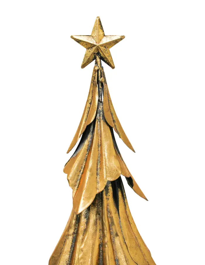 Árbol de metal dorado brilloso de 30x72cm - Image 2