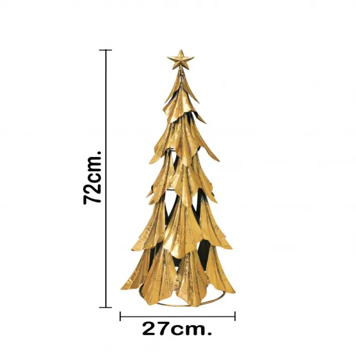 Árbol de metal dorado brilloso de 30x72cm - Image 3