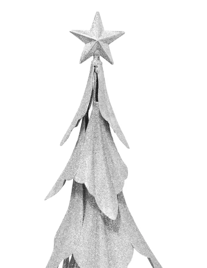 Árbol de metal plateado brilloso de 22x57cm - Image 2