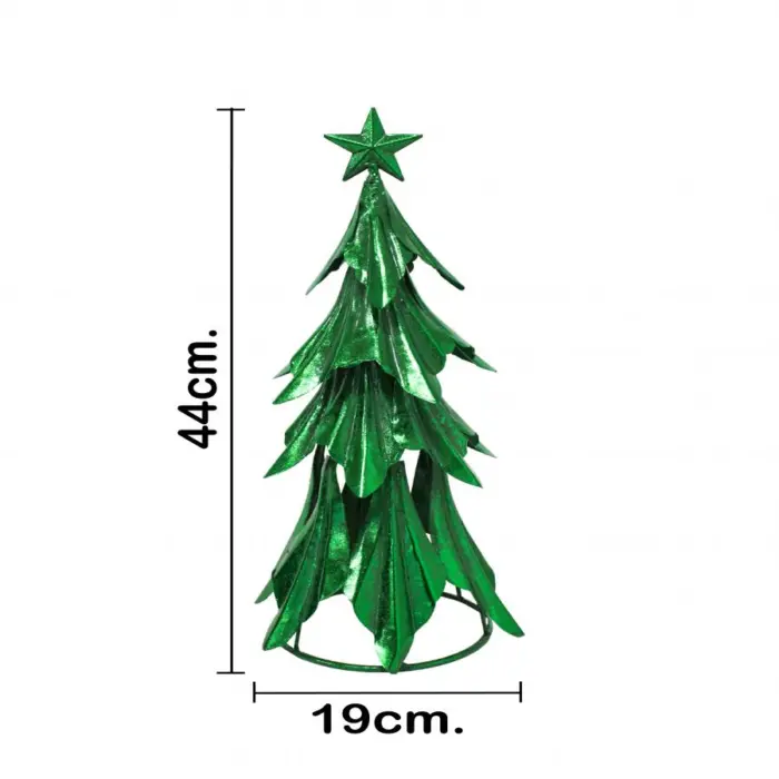 Árbol de metal verde brilloso de 19x43.5cm - Image 2
