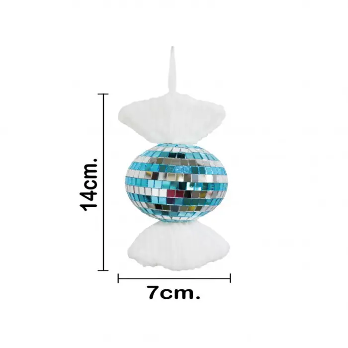 Colgante "Caramelo Disco Ball" Azul y Plata - Image 3