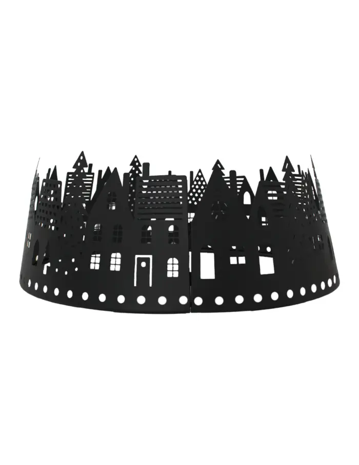 Pie de árbol diseño villa navideña negra - Image 2