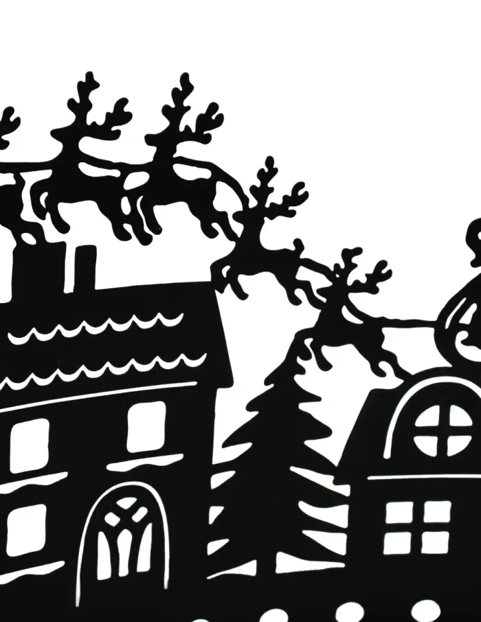 Pie de árbol diseño villa navideña negra - Image 2