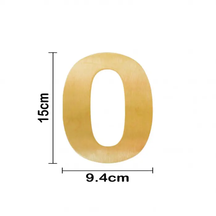 Número 0 decorativo de acero dorado de 15cm - Image 3