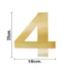 Número 4 decorativo de acero dorado de 25cm - Image 3
