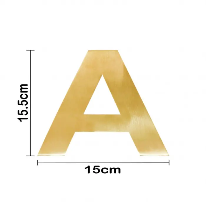Letra A de acero dorado de 15cm - Image 3
