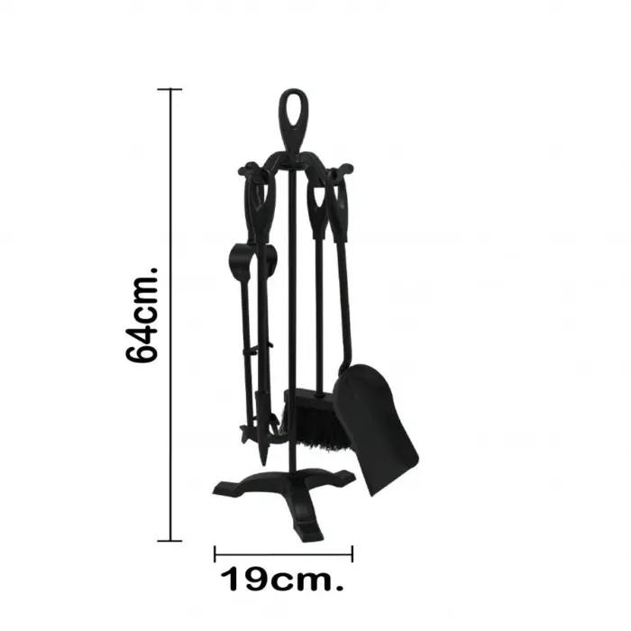 Juego de accesorios para chimenea de acero de 20x17.5x60.8cm - Image 4