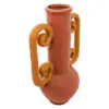 Jarrón de terracota con agarraderas marrón de 17x10.5x25.5cm - Image 2
