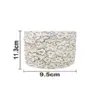 Maceta de cemento blanca con diseño flores de 11.5x11.5x10cm - Image 3
