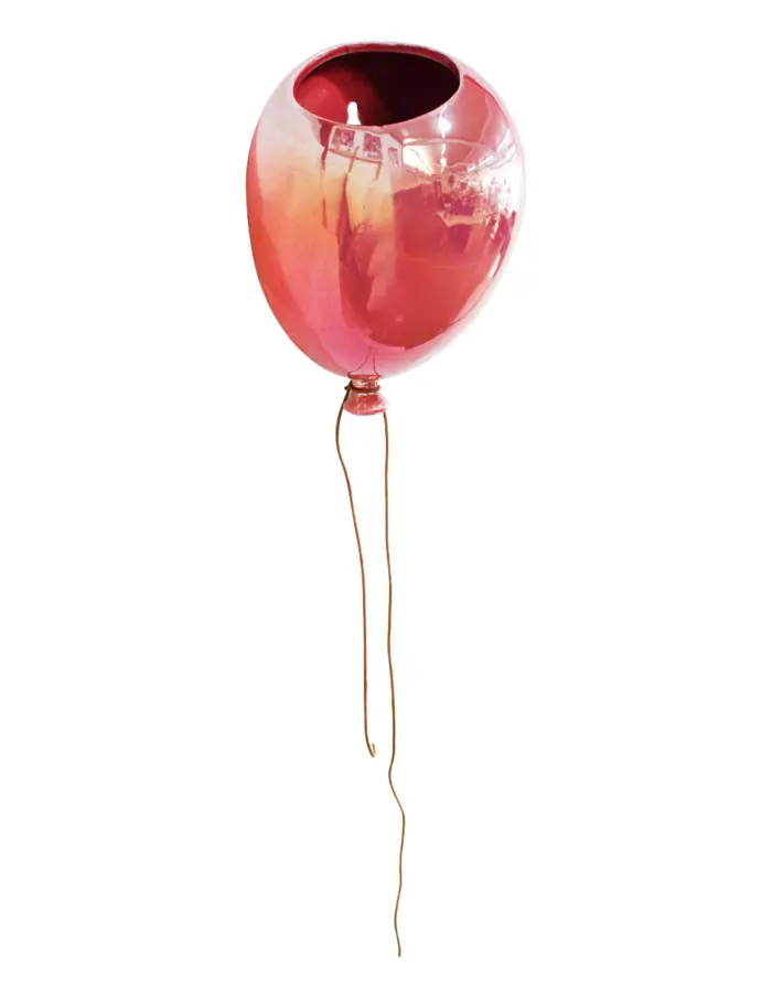 Florero de ceramica diseño globo rosa de 20x14.8x11cm - Image 2