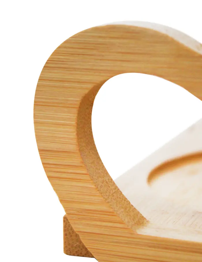 Juego de 3 especieros con cuchara de porcelana con base y tapa de madera de 32x10x9.5cm - Image 3