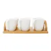 Juego de 6 tazas de porcelana con charola de madera 29x19x9cm - Image 2