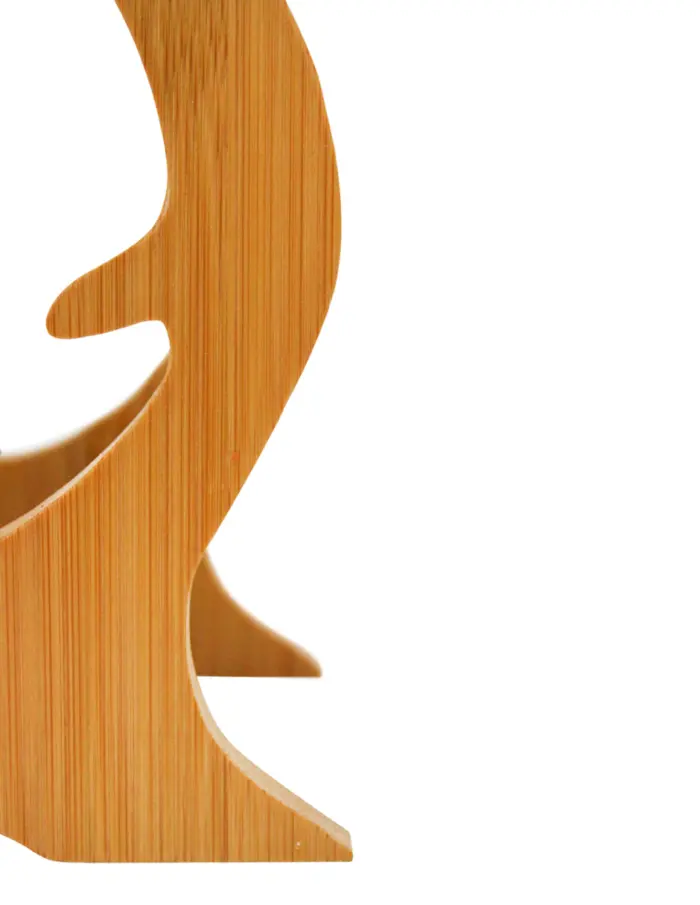 Juego de 2 platones oval de porcelana con base de madera de 26x10x19.5cm - Image 3