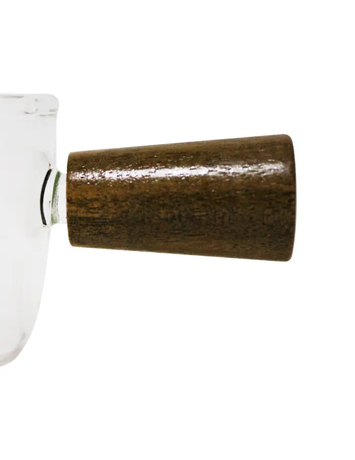 Taza medidora de vidrio con mango de madera de 50 ml - Image 3