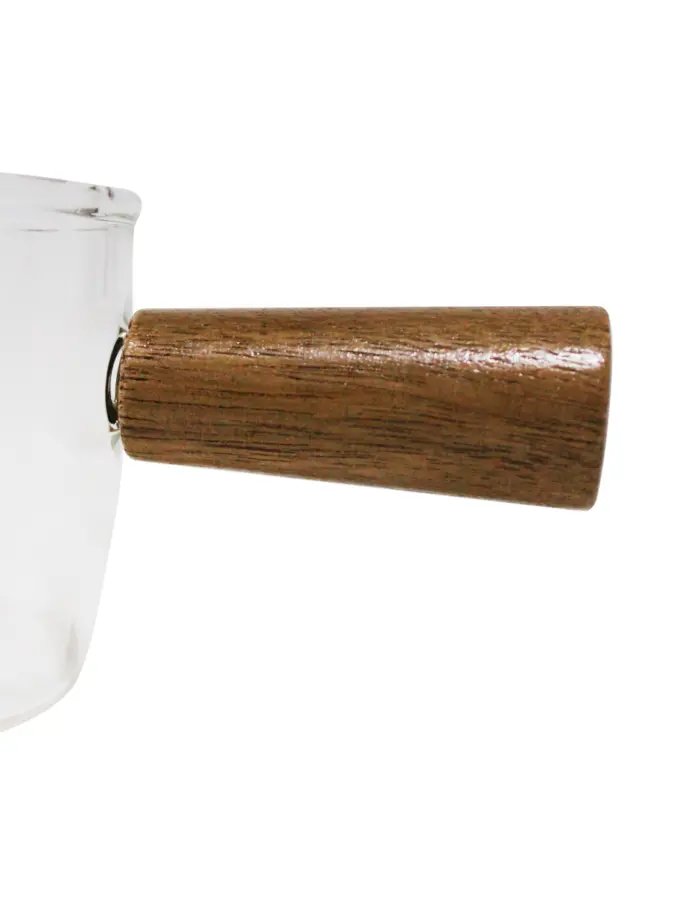 Taza medidora de vidrio con mango de madera de 100 ml - Image 3