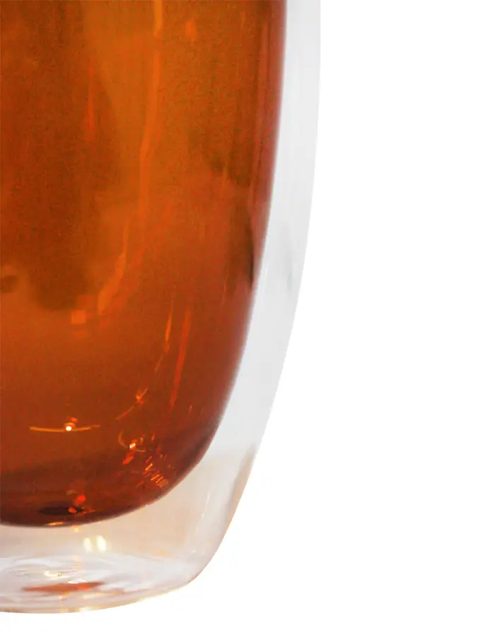 Vaso doble fondo de vidrio transparente y ámbar de 350 ml - Image 3