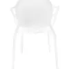 Silla de plástico blanco con descansabrazos y respaldo medallón de 56.5x56x80cm - Image 3