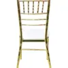 Silla Tifanny de metal dorado con asiento acojinado blanco de 50x40x93x44cm Soporta 120kg - Image 3