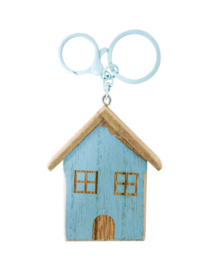Porta llaves de madera con 20 llaveros diseño casitas de 44x34x5.5cm - Image 3