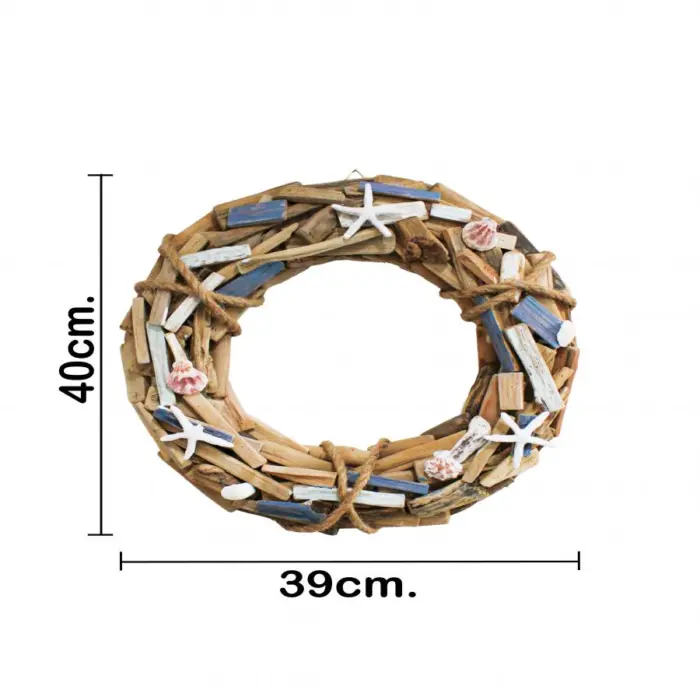 Corona de madera diseño marino  de 39x6.5x39cm - Image 4