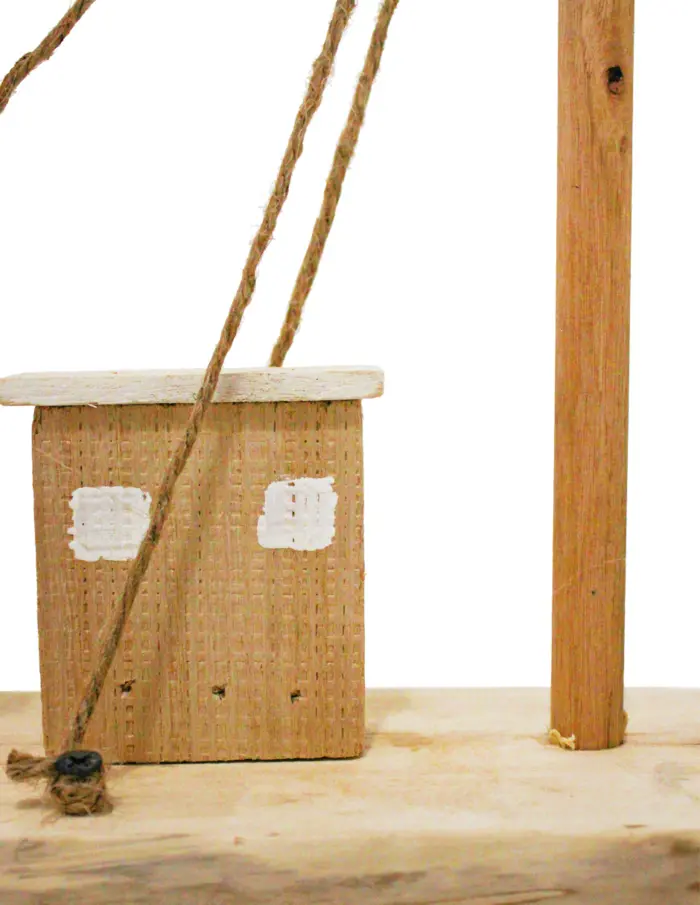 Barco de madera natural de 50x11x46cm - Image 2