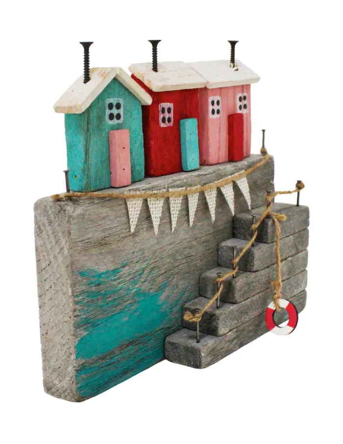 Casa de playa de madera con escaleras de 22x5.5x19.5cm - Image 2